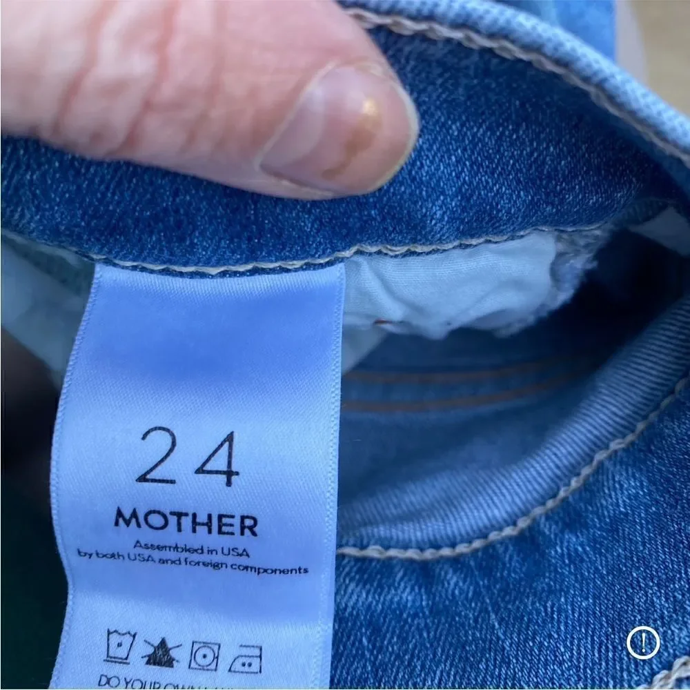 Mother stunner zip ankle step fray skinny jeans size 24